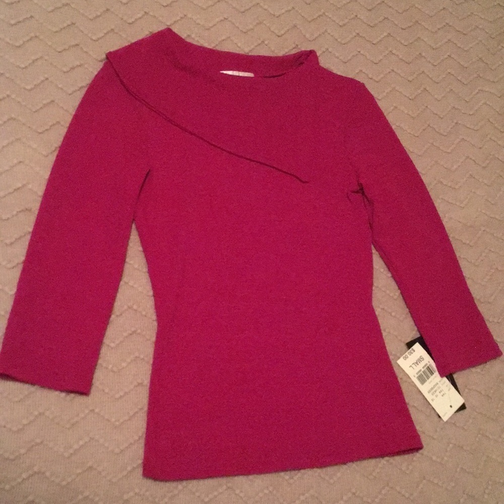 NWT Purple Sweater with asymmetrical neckline